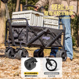 疆屿露营车手推车野营地推车户外可折叠快递小拉车野餐车儿童可躺 黑色迷你款万向实心轮