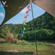 户外帐篷配件露营氛围装饰天幕风绳警示旗防绊倒转风筒彩旗帜挂件 大号-2.2米长-七彩色1条