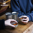 银蚁（SILVERANT） 纯钛茶具茶杯泡茶器户外茶壶鹰嘴双层防烫轻便收纳钛茶滤定制 钛晶鹰嘴泡茶器+皮套 + 50ml小茶杯4个