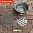 美克杰铸铁火盆烤火炉烧烤便携式取暖神器老式木炭炉户外室内家用碳火炉 中号(盆+网+脚架+炉条+烤夹烤刷