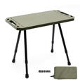 oeny户外战术折叠桌可升降露营桌子便携式轻量化桌野餐桌子置物架精致 战术折叠桌军绿色 