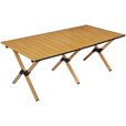清系便携式露营桌子野餐桌椅套装野营用品装备户外折叠桌蛋卷桌 胡桃木色中号60款