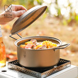 KEITH铠斯【钛大容量野营锅】便携锅轻质耐用居家户外精致露营汤锅 Ti6015汤锅(1.8L)+汤勺Ti8706