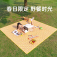 原始人野餐垫防潮垫防水防潮加厚露营垫加厚户外露营折叠户外野餐坐垫 芭比联名款亮粉2*2m-厚约8mm