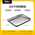 原始人烧烤工具烧烤配件食物碟304不锈钢食物盘长方形家用盛菜盘 304加厚食物盘