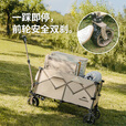 挪客Naturehike露营车户外露营野营刹车款四向折叠小推车摆摊车快递车 卡其色 340L 有刹车 大号