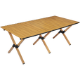 清系便携式露营桌子野餐桌椅套装野营用品装备户外折叠桌蛋卷桌 胡桃木色中号60款