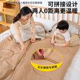 探险者睡袋户外成人加厚露营睡袋冬季防寒隔脏睡袋可拼接双人四季通用款 卡其1.0KG【适宜15℃】送收纳袋