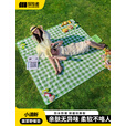 探险者野餐垫户外防潮垫子小清新绿白格地垫露营垫柔软亲肤地铺垫午睡垫 5层特厚【绿格2M*1.5M】4-6人