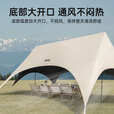 JEEP黑胶天幕户外遮阳防雨加强防晒沙滩津布露营凉棚雨棚懒人六角天幕 加大黑胶8-25人适用【两步速搭配四面防晒】