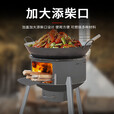 新款柴火灶家用农村柴火炉烧木柴移动灶大锅台户外野营炉具子地锅 带灰盒款:52cm+礼包