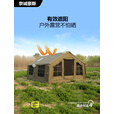 京诚豪斯JcHouse新款17.2㎡棉布充气帐篷17.2平户外露营长搭过夜屋脊 豪斯17.2平军绿主帐+黑胶天幕