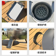 襄睿户外便携式炉灶无烟新型柴火灶农村家用烧木柴猛火炉野餐柴火炉子 圆形猛火气化炉+防风罩+烟管