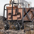 Aoran 营地车 户外露营便携式大容量手推车露营车折叠小推车营地车 5寸升级车架-咖色【适合取快递】