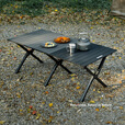挪客蛋卷桌户外露营轻量化便携折叠桌野营野餐野炊桌椅装备全套一体 【2人出游】黑色90桌+月亮椅*2