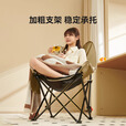 原始人露营便携躺椅折叠床单人床午休床办公室午睡躺椅午休神器医院陪护 卡其高背坐躺两用椅-透气网纱