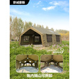京诚豪斯JcHouse新款17.2㎡棉布充气帐篷17.2平户外露营长搭过夜屋脊 豪斯17.2平军绿主帐+黑胶天幕