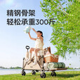 原始人露营推车户外折叠小拖车手推营地车儿童可躺野餐野营旅行聚拢拉车 180L 经典款卡其【5cm万向轮】