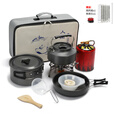 日本户外野炊露营便携炊具锅具猛火煤气灶燃气炉烧水壶炉具折叠灶 布包防风炉头大罐锅具款式四