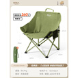 原始人户外折叠椅月亮椅旅行露营椅子沙滩折叠凳便携式钓鱼椅桌椅装备 成人经典款橄榄绿-织带加固