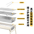 烧烤炉家用便携抽拉式加厚炉子野外木炭烤肉烤串工具户外烧烤架子 加厚烧烤炉+调料板*2+置物架
