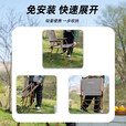 户外折叠椅便携式野餐克米特椅超轻钓鱼椅露营用品装备椅沙滩桌椅 【特大号-卡其色】-榉木扶手