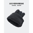 拓路者户外运动抓绒手套雪山防风保暖全触屏防滑羊皮拼接登山手套男骑行 暮山紫 M