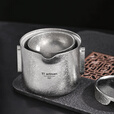 Ti artisan钛工匠纯钛户外茶具套装旅行野营便携泡茶器双层防烫泡茶钛杯 一壶二杯泡茶器礼盒装【磨砂款】