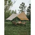 伯希和户外六角天幕露营防雨多人防风大空间野营遮阳棚16202721卡其色 