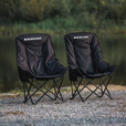 black dog户外折叠椅月亮椅黑狗露营便携靠背钓鱼椅懒人椅休闲旅游旅行椅 高背加厚沙发款夜幕黑