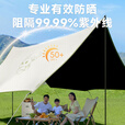 鹿营佳星辰天幕户外钛黑胶专业防晒沙滩遮阳棚露营装备遮阳伞防雨水天幕 8角28平方
