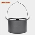 CAMELJEANS户外露营大锅铝合金野营锅煮锅大容量便携炊具 A2S31F106，金属灰野营大锅4.2L
