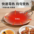 户外烤盘露营烧烤盘韩式烤肉盘家用316不锈钢不粘煎锅电磁炉双用 30CM长手柄鱼鳞烤盘