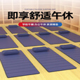 季术办公室午休折叠垫子幼儿园午睡垫打地铺单人便携户外家用防潮地垫 藏蓝色加厚20MM+收纳袋