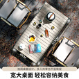 北山狼 户外折叠桌便携式轻量化蛋卷桌露营桌滑轨野餐桌子 120cm黑色+收纳袋