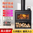 壁炉真火木柴家用别墅农村室内冬季取暖器燃木柴烧柴冬天柴火炉 50型带烧水口