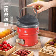 万家（WANJIA）一节二节多功能煤炉烤火炉煤球炉取暖手提移动户外新款炭炉 抽屉式红一节【内径14cm】+压火盖