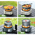 探险者卡式炉户外便携式分体式露营炊具新款炉具煮茶炉燃气炉分离式新型 钛金灰【双核双阀炉】+2气+烤盘