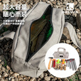 HIKEMAN憨客露营帆布工具包户外天幕帐篷搭建风绳钉锤套装便携地钉配件袋 【松灰色】帆布地钉包