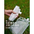 折叠水袋透明户外露营旅游运动骑行登山应急包饮水袋车载便携水壶 透明2L 10个