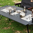 Guide Series户外铝合金露营桌五单元IGT桌模块野餐折叠桌多功能折叠大师桌028 028单桌+木纹板+0.5炉银色+银茶盘+上水器