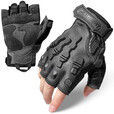 zune lotoo战术手套防割耐磨骑行手套摩托车户保暖格斗手套冬季男触屏 黑色半指 XL