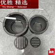 MPPMCK生铁铸铁炉围炉煮茶烧烤取暖家用 纯生铁铸铁小碳炉小号炉直径