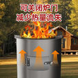 山头林村柴煤两用加厚火炉灶围炉煮茶暖冬+免开炒烧坏围炉煮茶取暖做饭 特厚款35CM大号+便携把手+烤网四