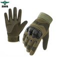 森林兔战术手套男女Z902全指 防护运动训练户外军迷骑行手套 军绿色