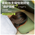 HIKEMAN憨客户外记忆棉枕头护颈睡眠枕慢回弹记忆枕家用露营枕头午睡靠枕 对枕【咖色+绿色】 送收纳袋