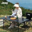 JEEP吉普户外折叠桌便携式野营桌子露营装备野餐折叠桌椅装备套装 【黑96长桌+大号黑色椅子*4】送收纳袋