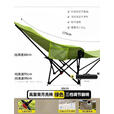 骆穂豆户外露营折叠椅躺椅午休椅可坐可躺可睡承重500斤加厚便携月亮椅 绿色带腿托