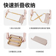 户外便携小马扎折叠小板凳手包可折叠露营排队钓鱼椅子野餐用品 米色折叠凳子 【大号】加大椅面/加粗钢管