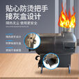 煤气罐改装柴火取暖炉二次进气柴煤两用做饭烧水带烤箱耐高温玻璃 观火炉